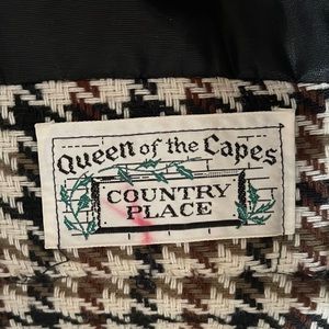 Vintage 60s Queen Of The Capes Country Place Wool Zipper Up Cape